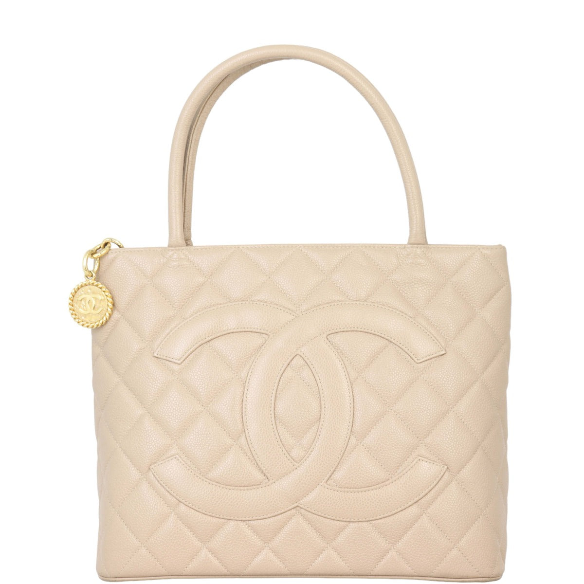 Chanel Medallion Tote Brown Beige Tote Bag