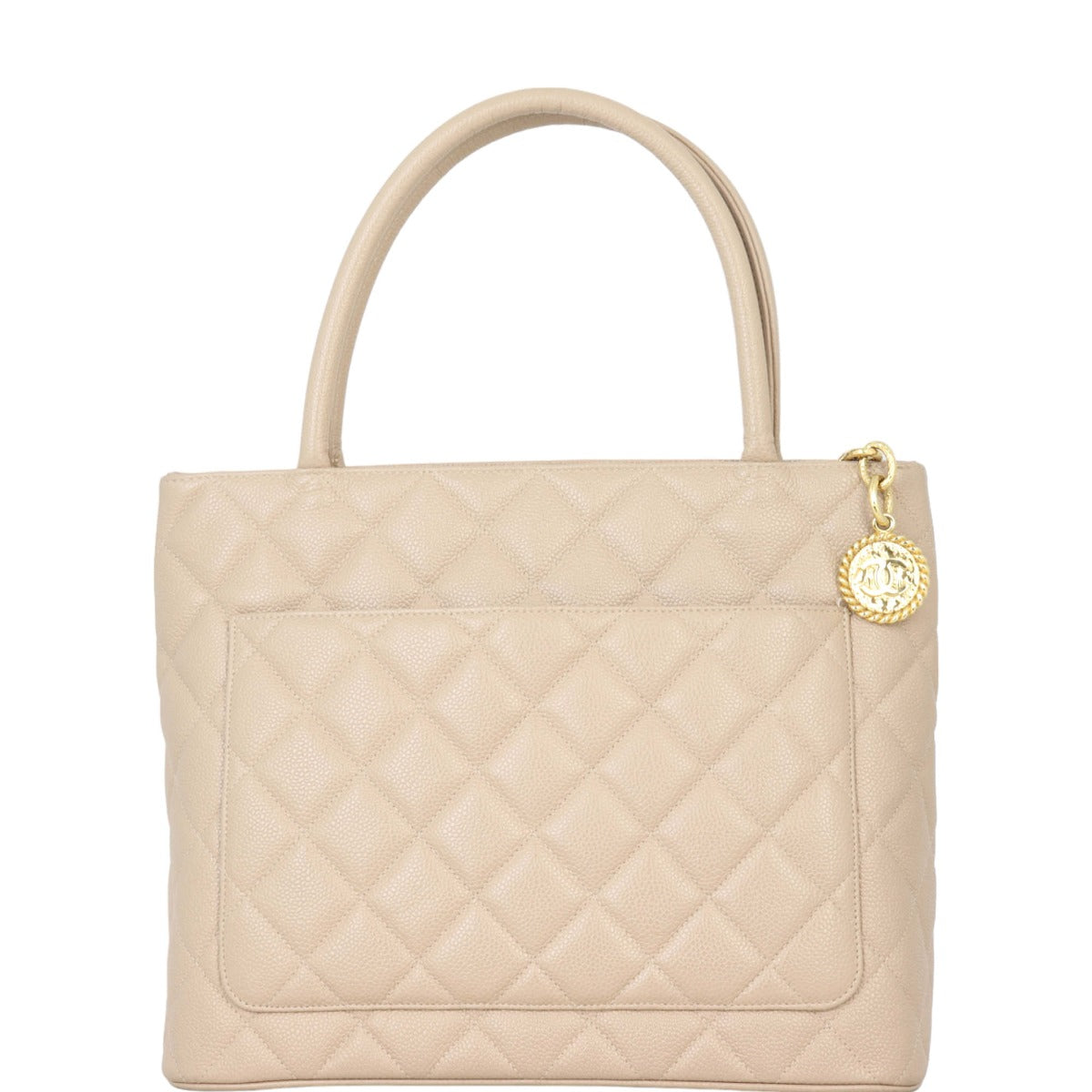 Chanel Medallion Tote Brown Beige Tote Bag