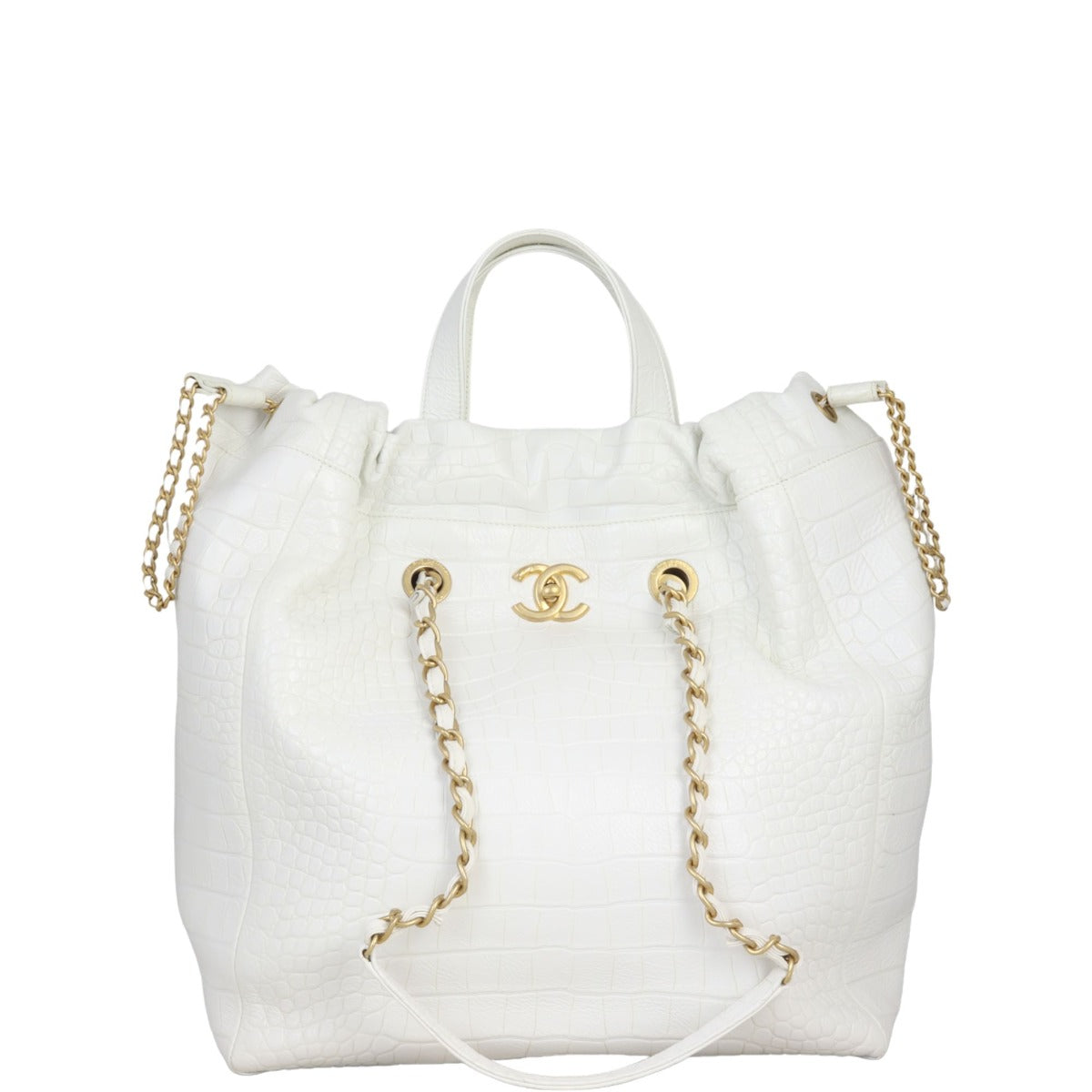 Chanel Shopping Tote Croc-Embossed Large Tote Bag