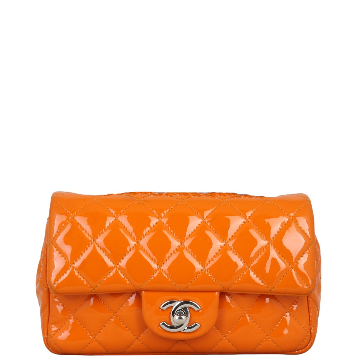 Chanel Classic Rectangular Bag Patent Orange Mini Mini Bag