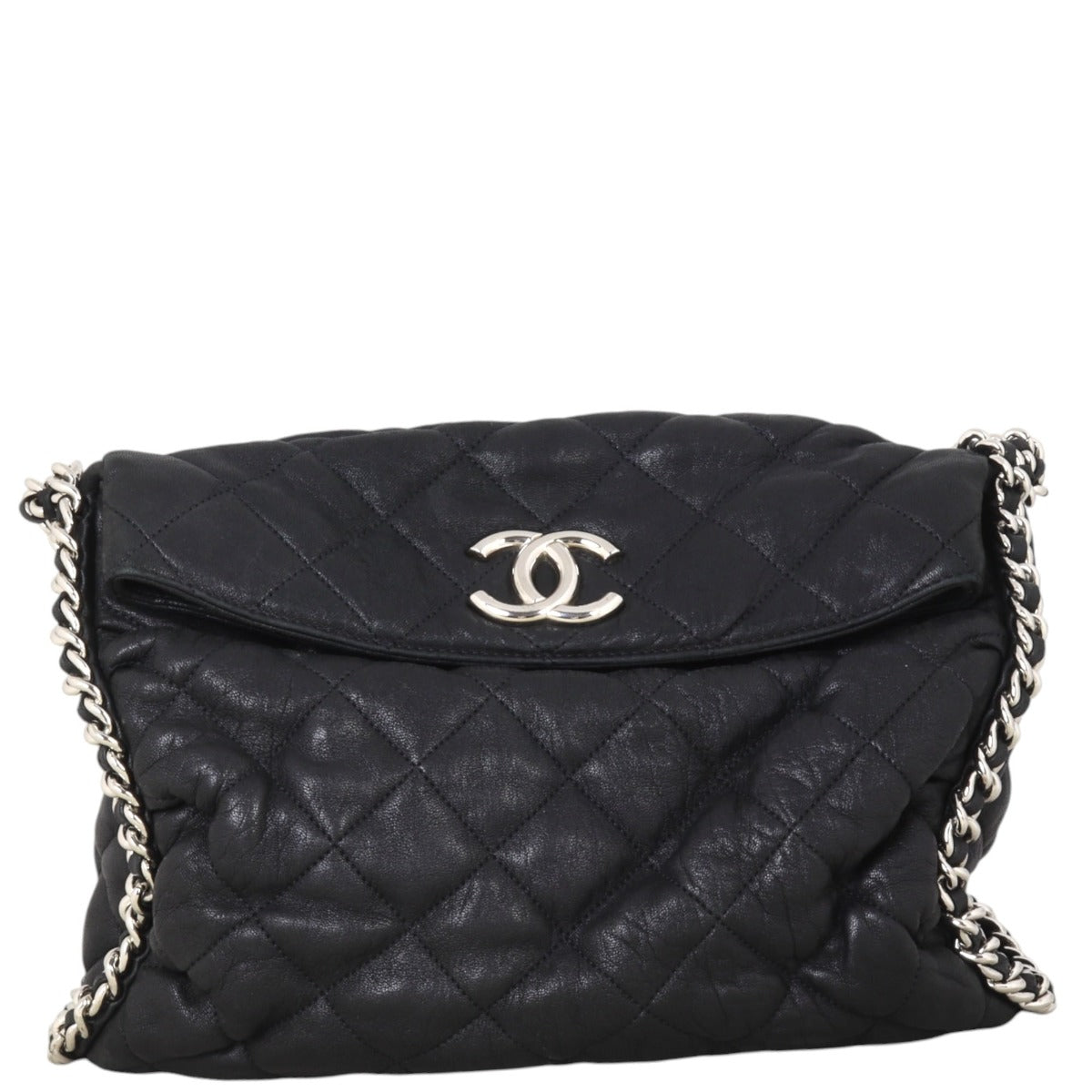Chanel Around Hobo Quilted Black Shoulder Bag