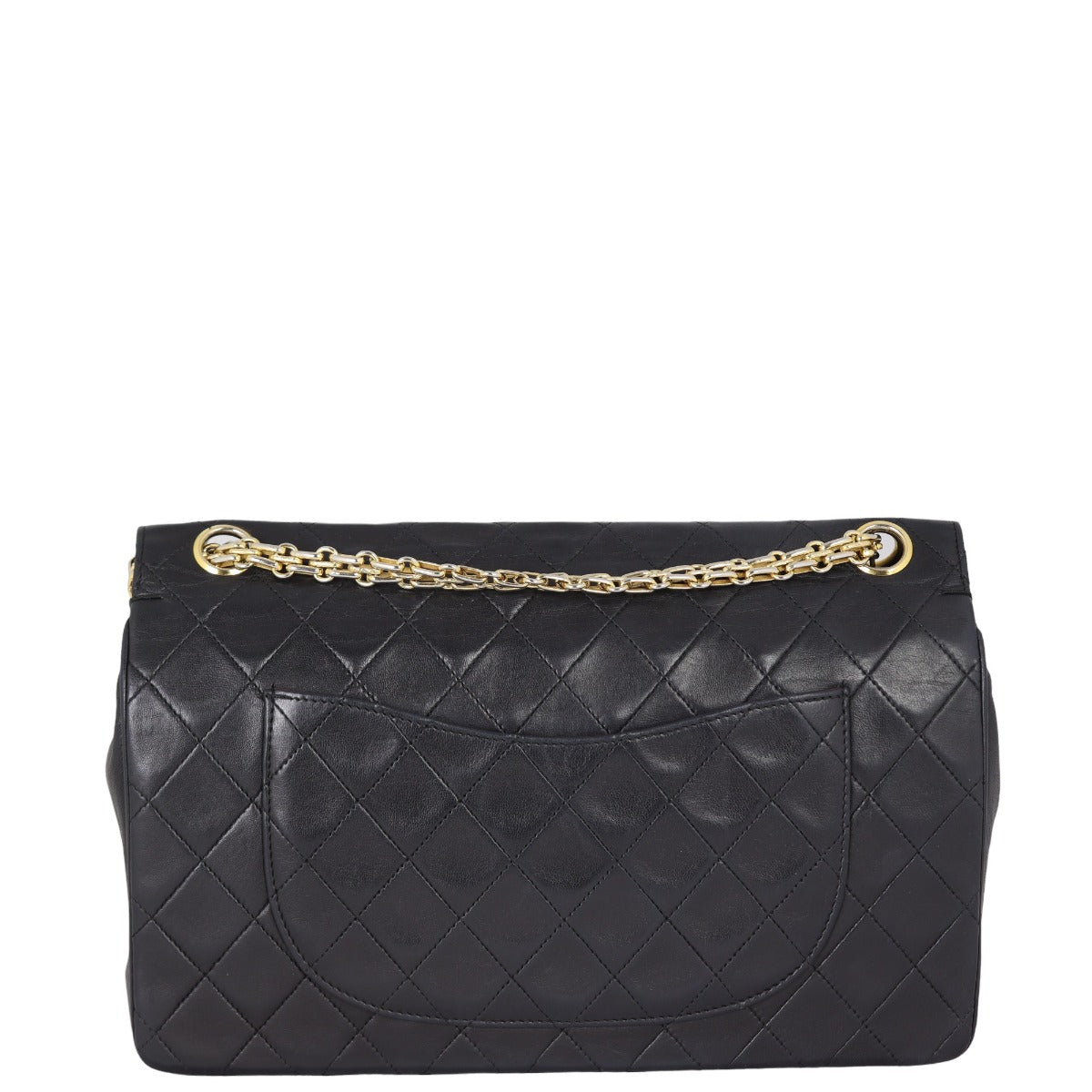 Chanel Classic Double Flap Hardware Handbag Black Gold