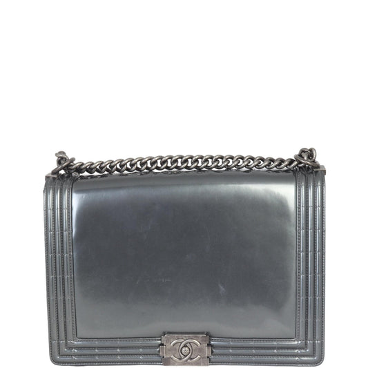 Chanel Boy Glazed Handbag Large