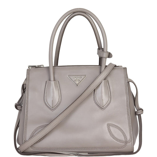 Prada Tote Bag Tassel Twin Pocket Calfskin Tote Gray Small