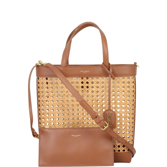 YSL Saint Laurent Shopping Toy Tote Raffia Tote Bag