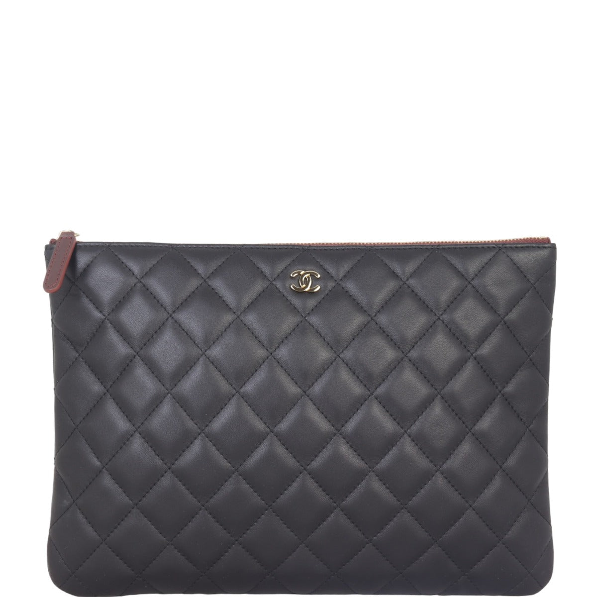 Chanel Classic O-Case Pouch Hardware Handbag Gold Medium