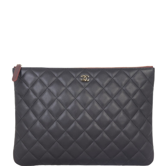 Chanel Classic O-Case Pouch Hardware Handbag Gold Medium