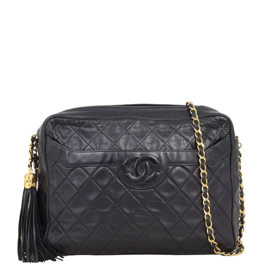 Chanel Camera Tassel Bag Black Medium Handbag