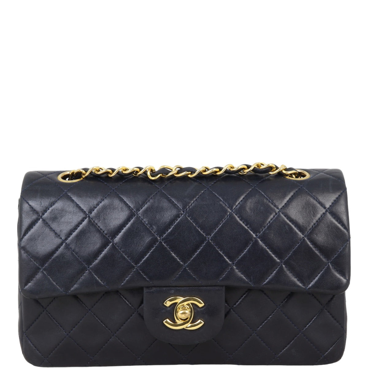 Chanel Classic Double Dark Navy Handbag Small Flap