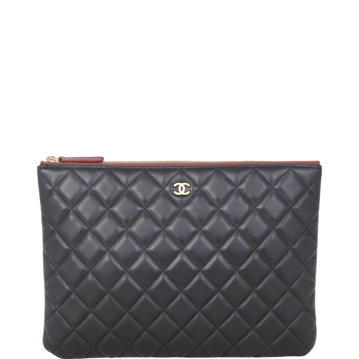 Chanel Classic O-Case Pouch Lambskin Handbag Medium