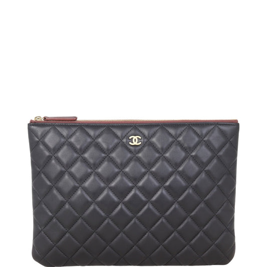 Chanel Classic O-Case Pouch Lambskin Handbag Medium