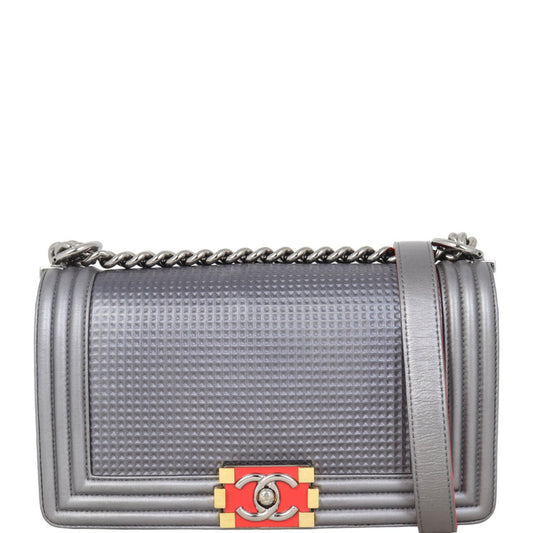 Chanel Boy Cube Old Metallic Handbag Medium