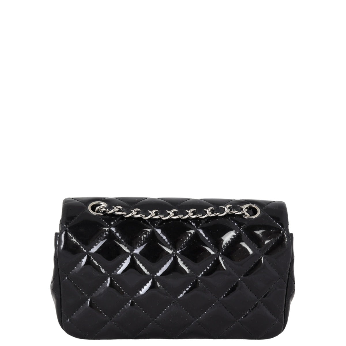 Chanel Classic Flap Rectangular Bag Patent SHW Black Mini Bag