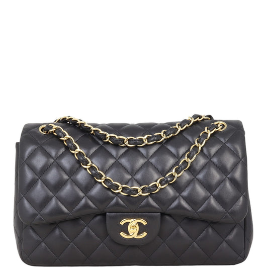 Chanel Classic Double Jumbo Diamond Handbag Black Flap