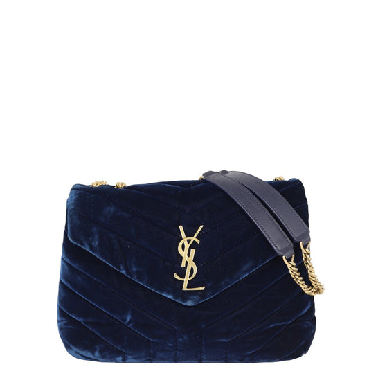 YSL Saint Laurent Loulou Velvet Crossbody Bag Small