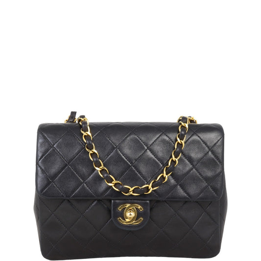 Chanel CC Single Bag Lambskin Black Flap Handbag