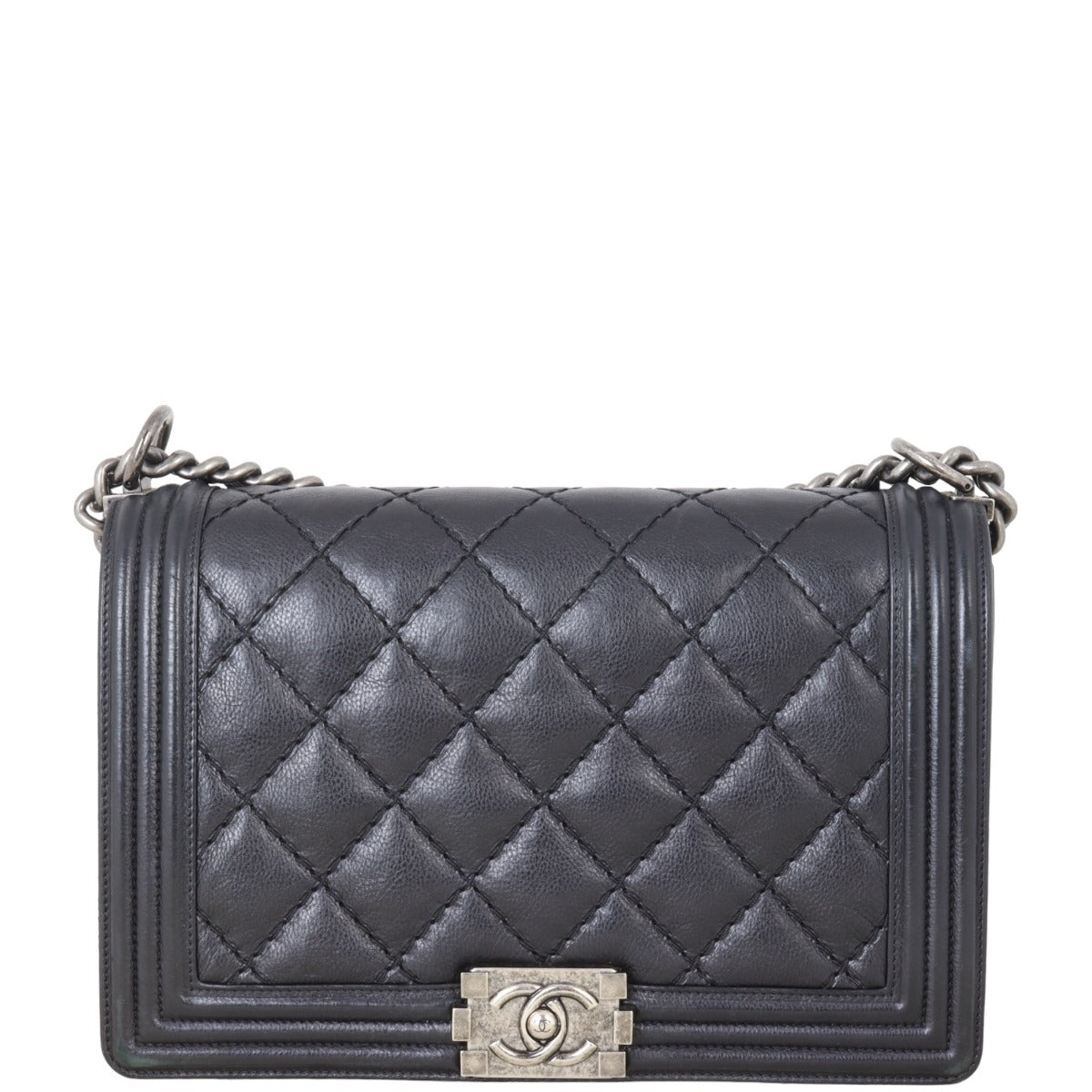Chanel Boy New Wild Stitch Handbag Black Medium