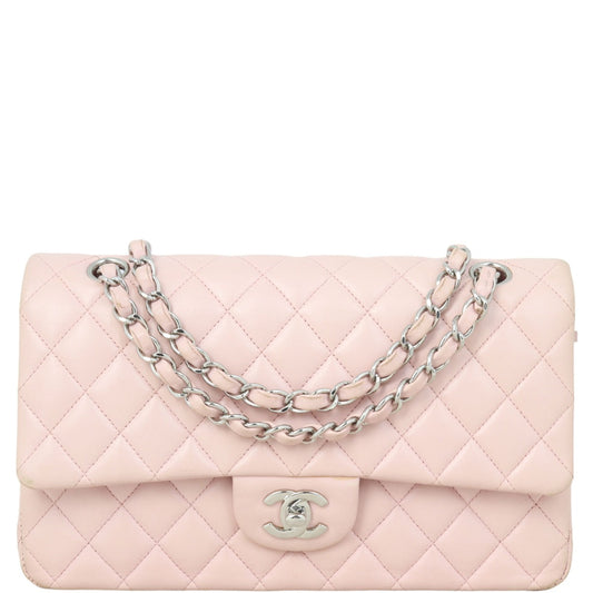 Chanel Classic Double Light Handbag Pink Medium