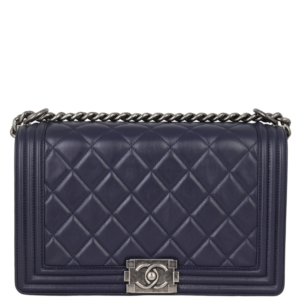 Chanel Boy New Navy Handbag Medium