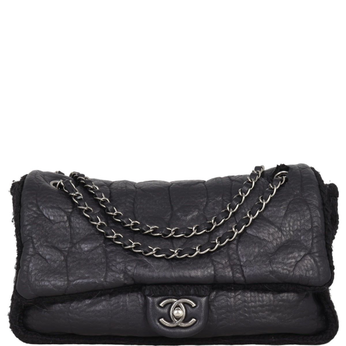 Chanel Chic Knit Bag Wool Flap Handbag