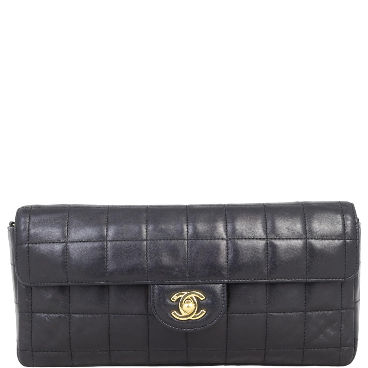 Chanel East-West Chocolate Bar Bag Black Flap Handbag