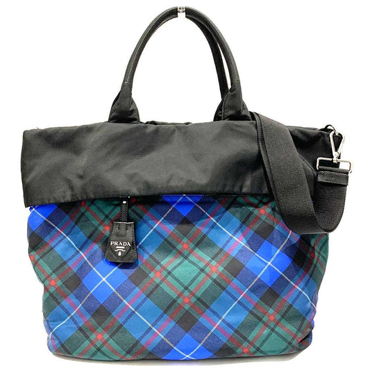 Prada 2Way Handbag Leather Nylon Travel Bag 2Way Handbag Br4521