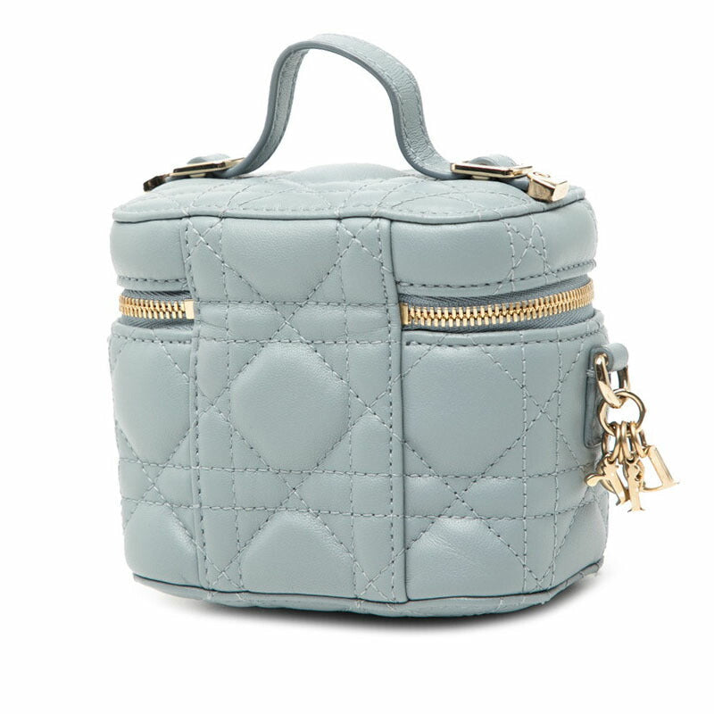 Dior Lady Cannage 2Way Shoulder Bag Leather Micro