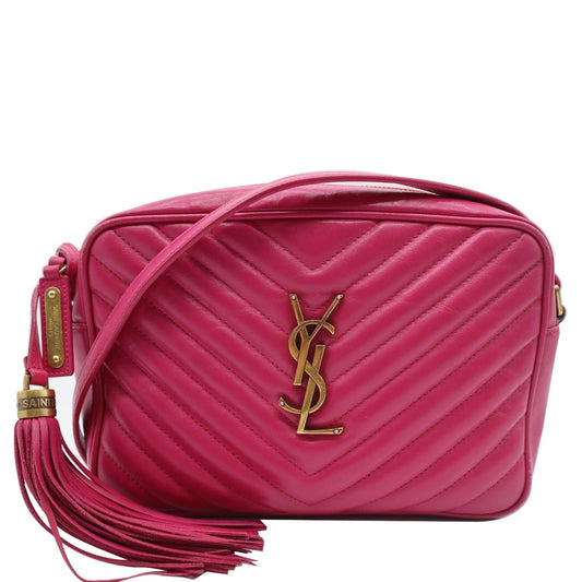 YSL Saint Laurent Saint Lou Camera Crossbody Bag Leather Pink