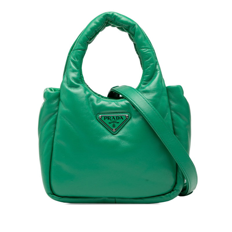 Prada 1Ba359 2Way Bag Leather Travel Bag