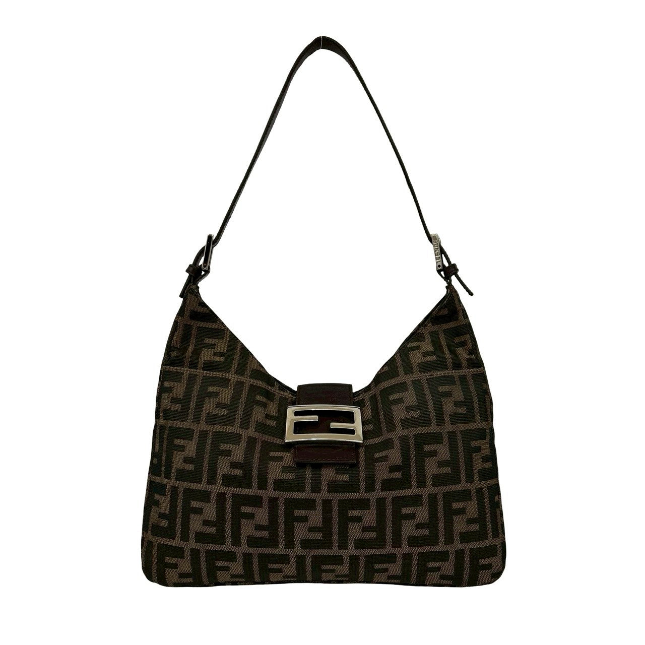 Fendi Mamma Baguette Shoulder Bag Leather Canvas Leather Shoulder Bag