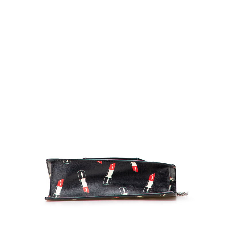 YSL Saint Laurent Lipstick Motif Shoulder Bag Leather