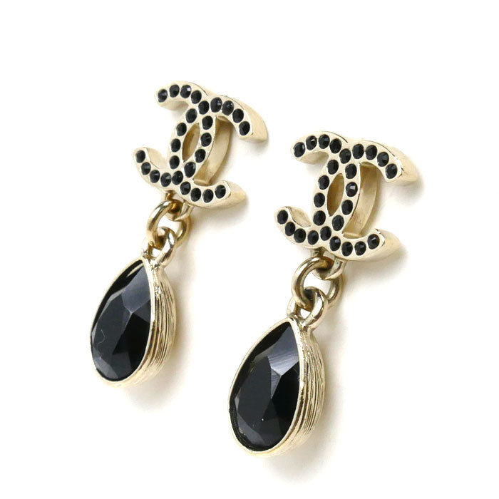 Coco Mark Earrings Jewelry Metal Stone