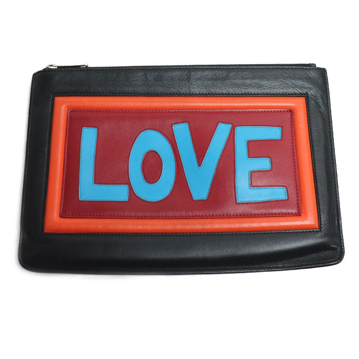 Fendi Vocabulary Love Clutch Bag Leather