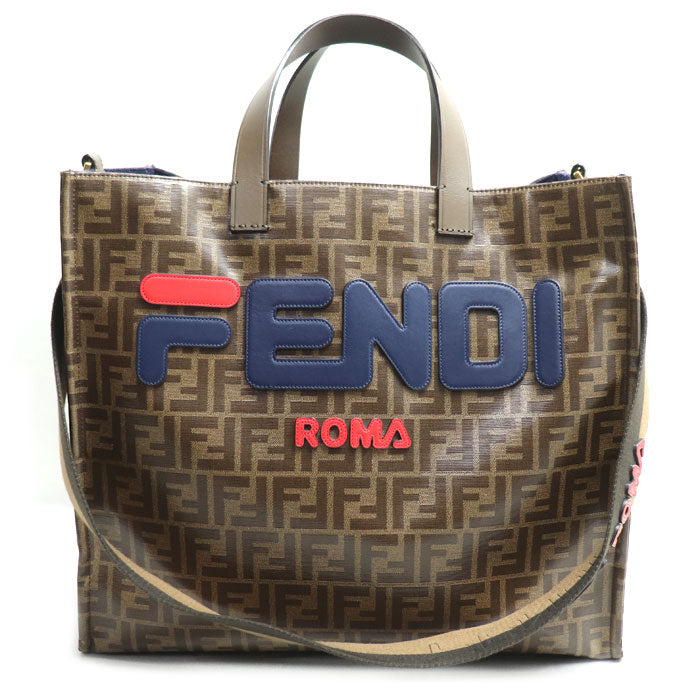 Fendi Fila Collaboration Zucca Coated 2Way Bag Canvas Travel Bag