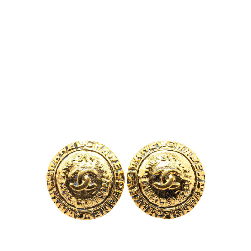 Gold-Plated Coco Mark Earrings Jewelry Classic