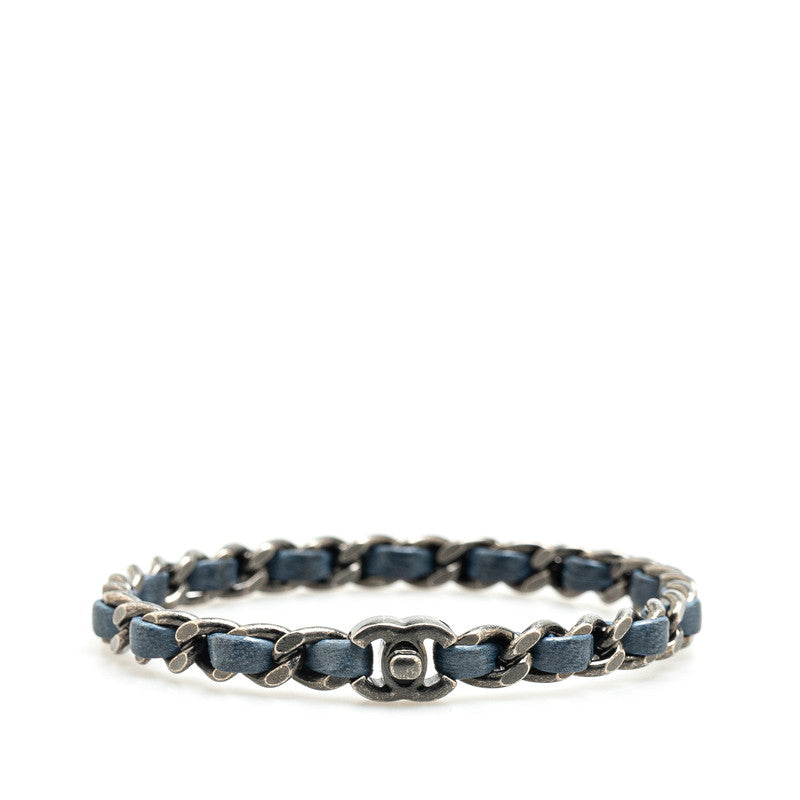 Chanel Metal Leather Coco Mark Turnlock Bracelet