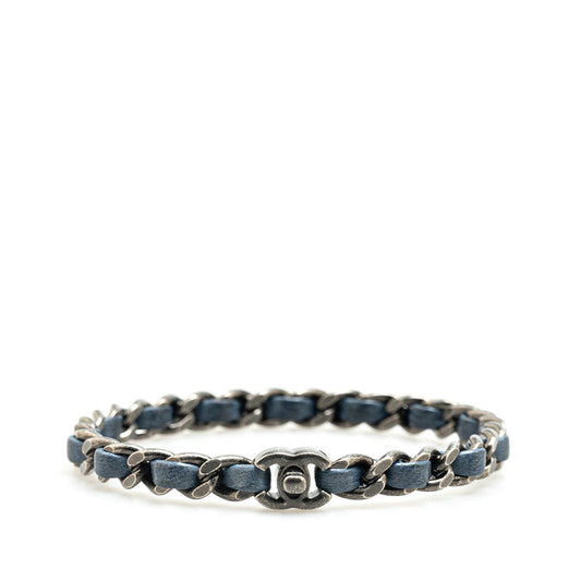 Chanel Metal Leather Coco Mark Turnlock Bracelet