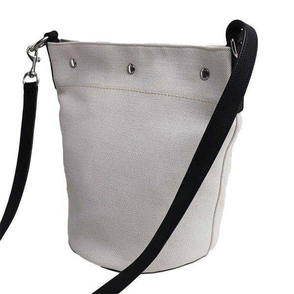 YSL Saint Laurent Rive Gauche Cotton Shoulder Bag Leather Canvas