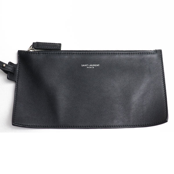 YSL Saint Laurent Rive Gauche Cotton Shoulder Bag Leather Canvas