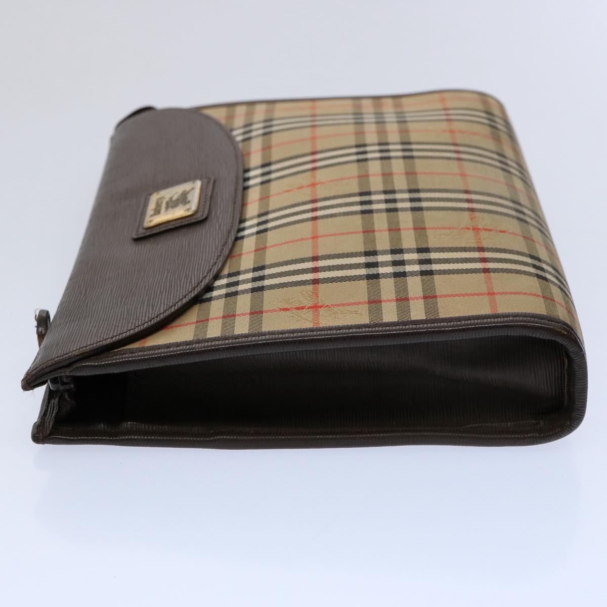 Burberry Luxury ss Nova Check Clutch Bag Auth Ki3865 Canvas Nylon Brown