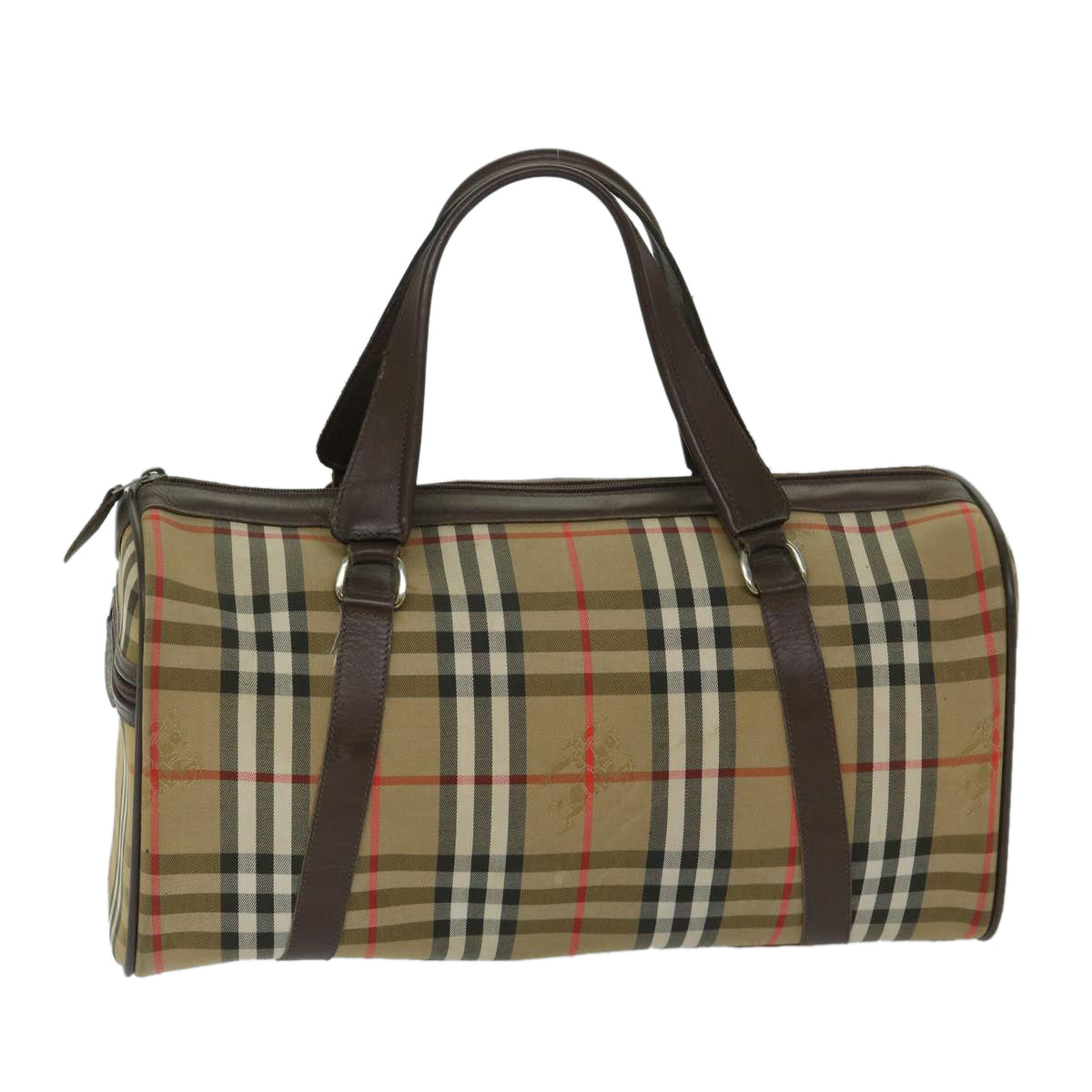 Burberry Luxury ss Nova Check Boston Bag Auth Ki4187 Canvas Beige Travel Bag
