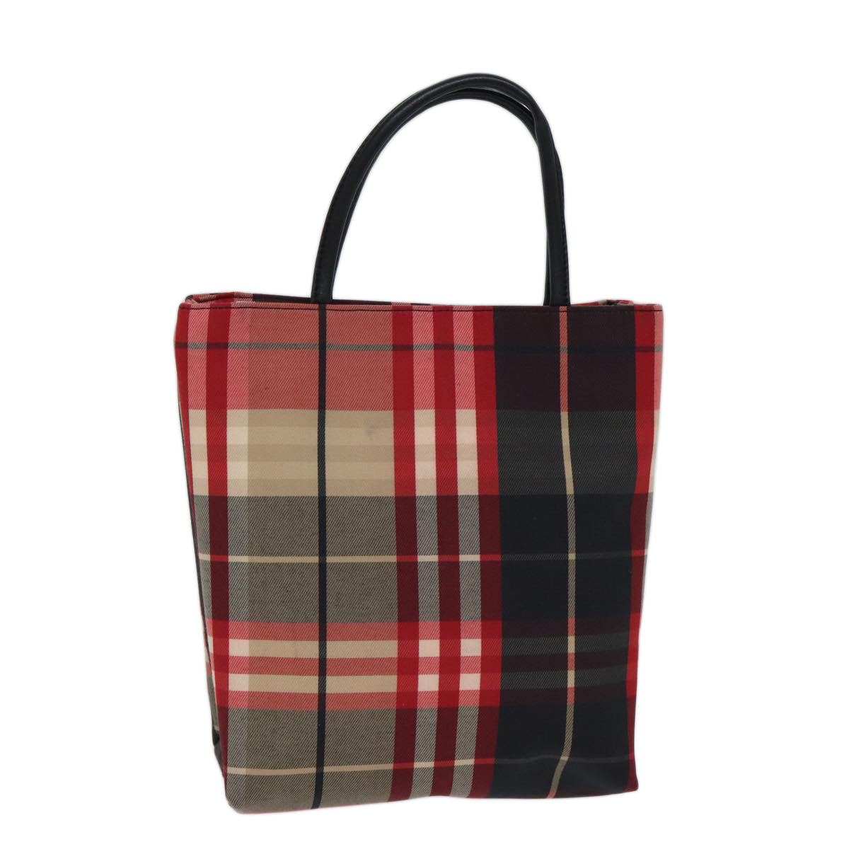 Burberry Luxury Nova Check Hand Bag Auth Ki4392 Canvas Black Red Travel Bag