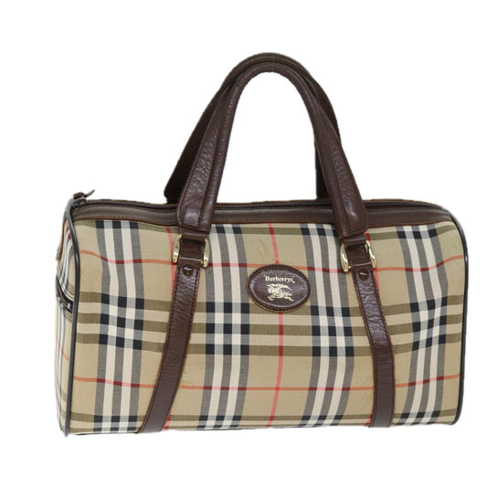 Burberry Luxury ss Nova Check Boston Bag Auth Ki4441 Canvas Beige Travel Bag