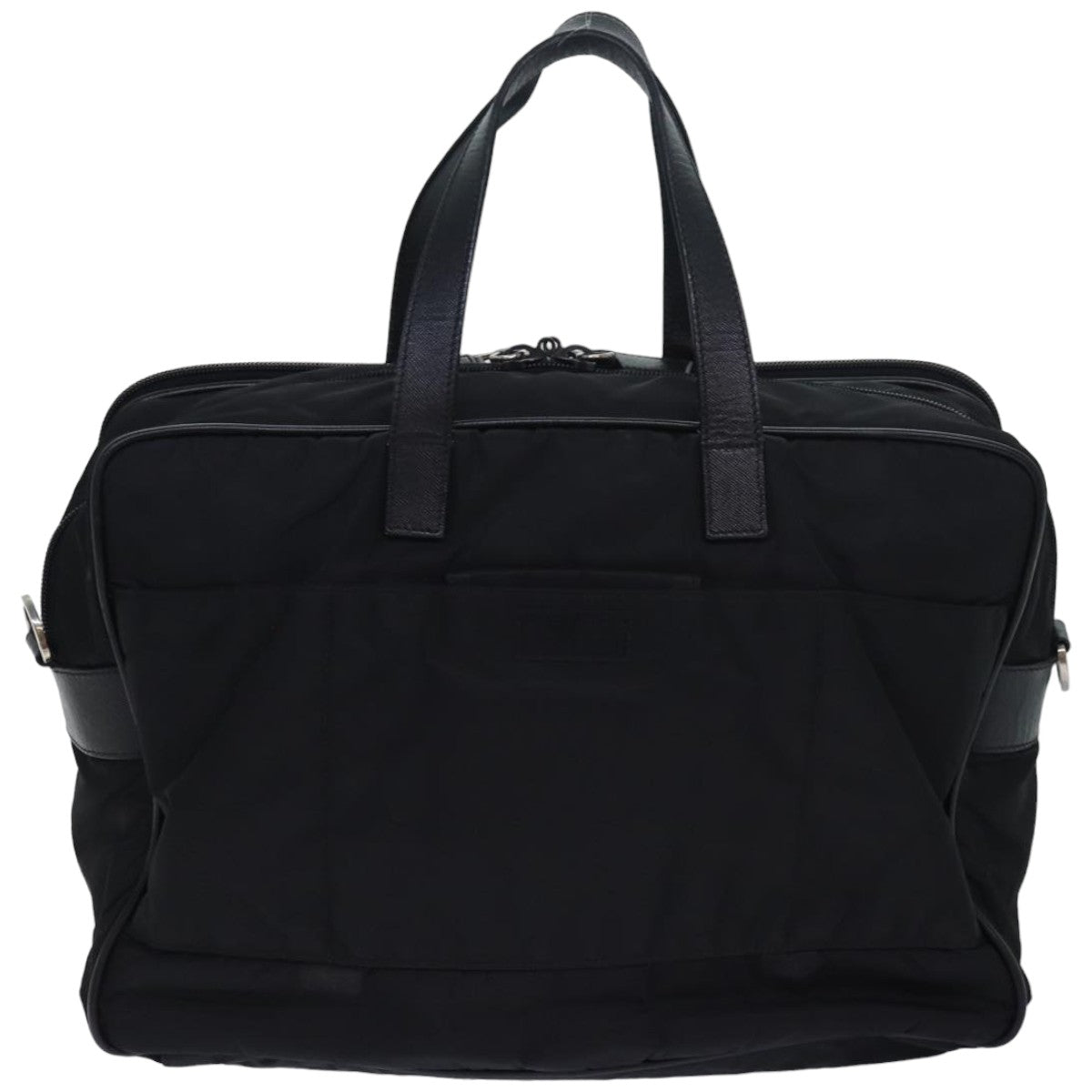 Prada Hand Bag 2Way Auth Nylon Black Travel Bag Black Auth Ki4652