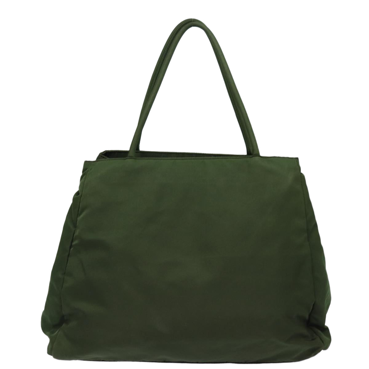 Prada Tote Bag Khaki Auth Nylon Silver Silver Auth Ki4704