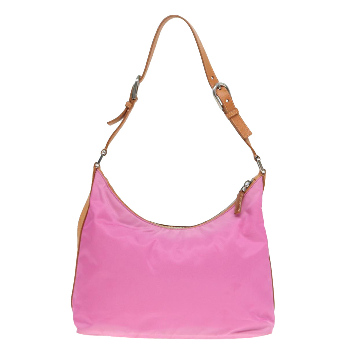 Prada Shoulder Bag Auth Nylon Pink Silver