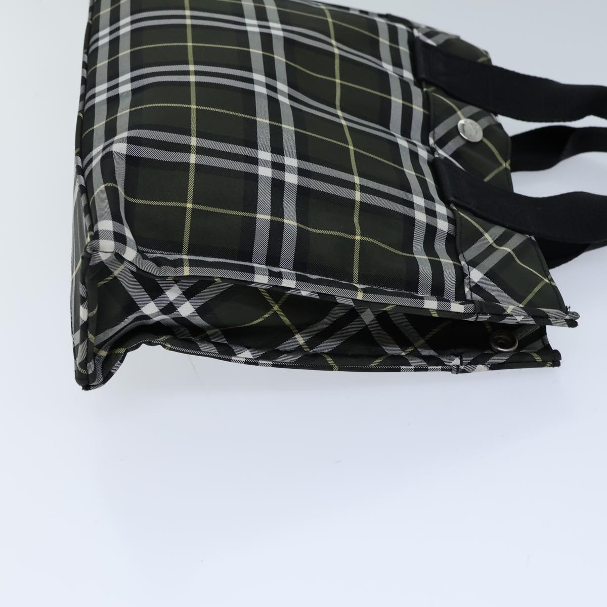 Burberry Luxury Nova Check Hand Bag Auth Kk224 Nylon Black Green Travel Bag