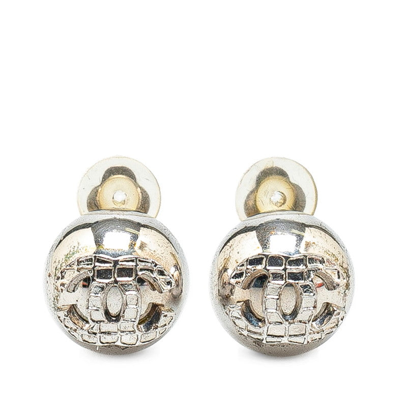 Chanel Metal Coco Mark Ball Earrings Jewelry