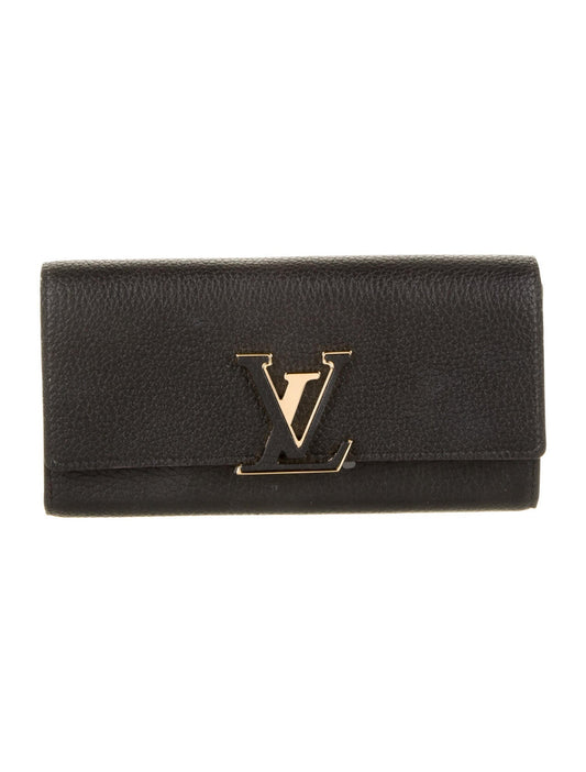 Louis Vuitton Taurillon Leather Portefeiulle Capuccine Wallet Case