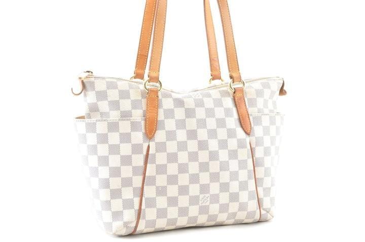 Louis Vuitton Totally Pm Damier Azur Tote Canvas White Tote Bag